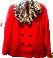 MELTED WOOL COAT WITH FUR 